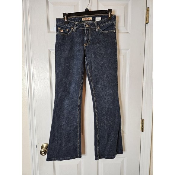 Paris Blues vintage Embroidered Boot Cut blue Jeans  Juniors Womens 5 x 32 - Picture 1 of 12